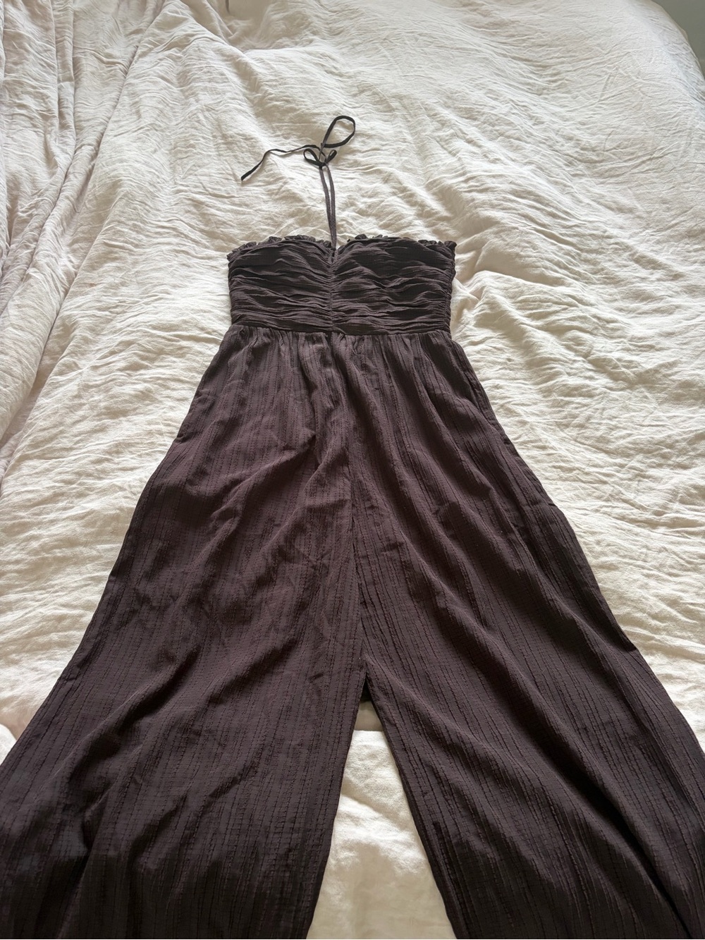 French Connection Wide-Leg Jumpsuit in Dark Brown
